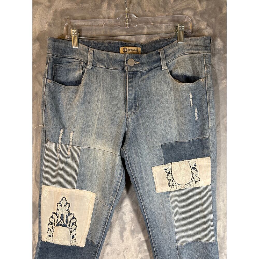 Democracy Ab Solution Cropped Patchwork Straight … - image 6